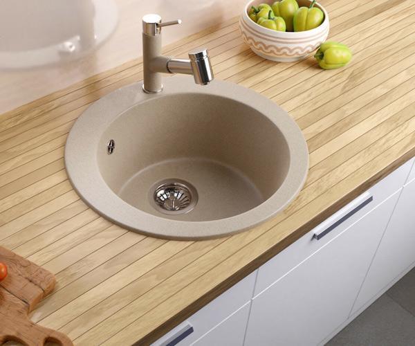 Мийка для кухні Smart House Veneta гранітна Бежевий - фото 1