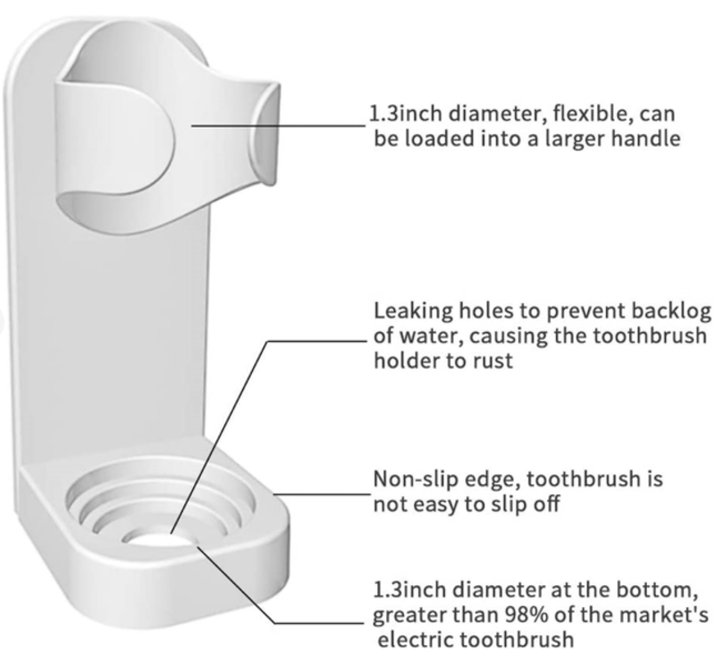 Держатель для электрической зубной щетки настенный (102355) - фото 5