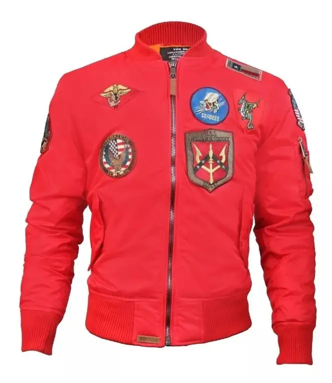 Ветровка Top Gun MA-1 Lightweight Nylon Bomber With Patches 4XL Red (TGJ1540P-SR4XL)