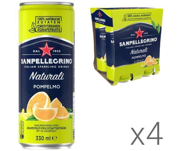 Вода газована соковмісна з жовтим грейпфрутом San Pellegrino Pompelmo 4 шт. х 0,33 л (18155) - фото 2 Вода газована соковмісна з жовтим грейпфрутом San Pellegrino Pompelmo 4 шт. х 0,33 л (18155) - фото 2