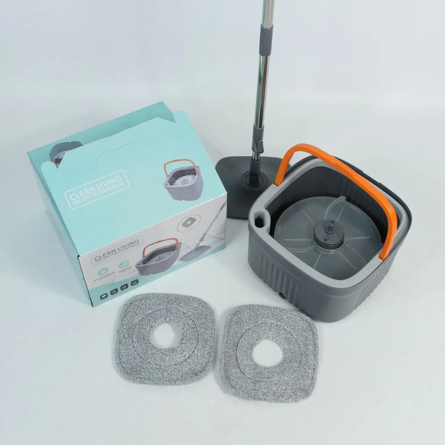 Швабра с самоотжимом с ведром для мытья полов 5,8 л - фото 5