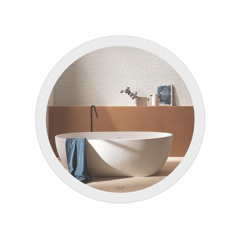 Зеркало для ванной комнаты Qtap Virgo R400 с LED-подсветкой (QT1878250640W)