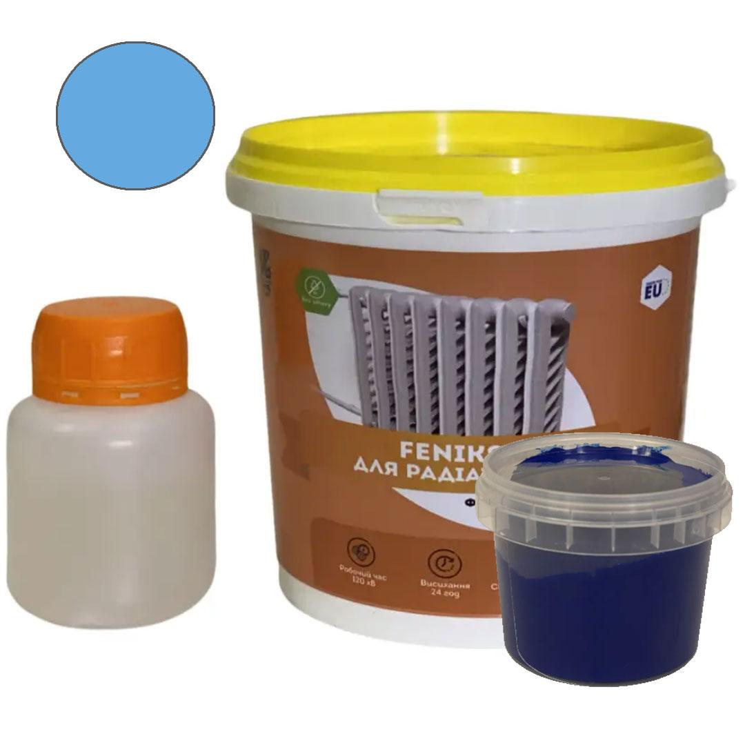 Фарба для радіаторів опалення Feniks глянсова без запаху 1,2 кг Синій (FR-001-2)