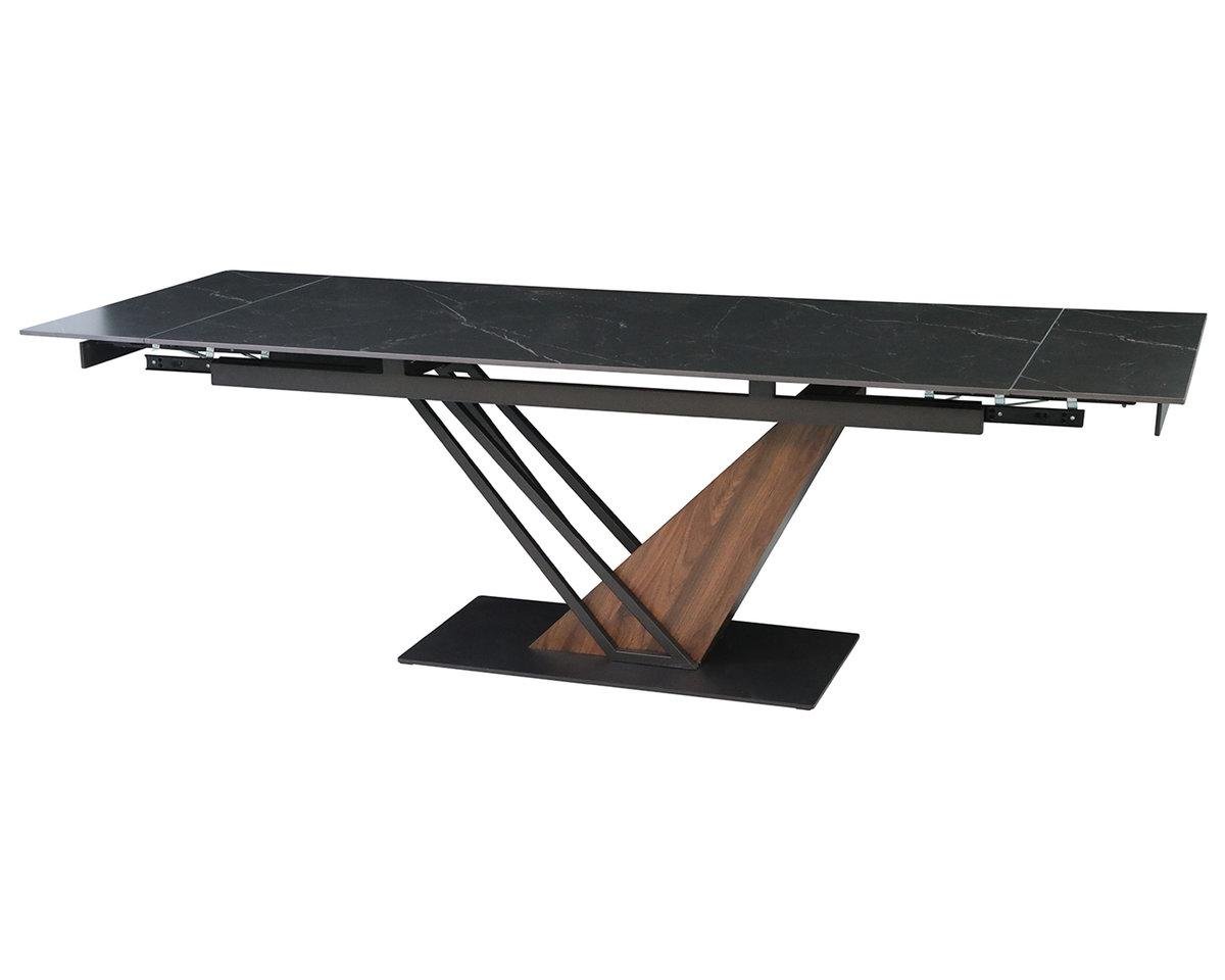 Стол Intarsio FERNANDO CERAMIC 180/240x90 Черный матовый/Темный орех (28710912) Стол Intarsio FERNANDO CERAMIC 180/240x90 Черный матовый/Темный орех (28710912)