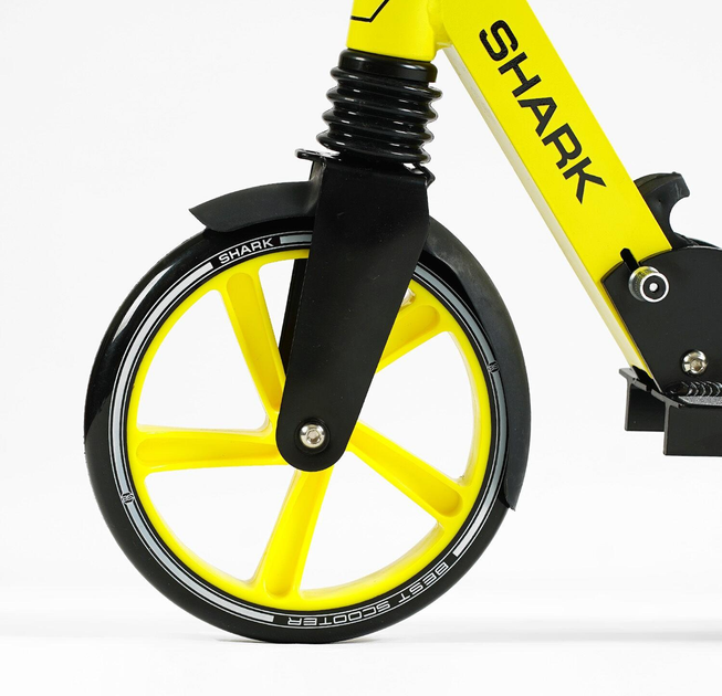 Самокат двоколісний Best Scooter SH-10865/4 SHARK з ручним гальмом/затискач керма/один амортизатор/в коробці/колеса PU 20 см (24996080) - фото 6