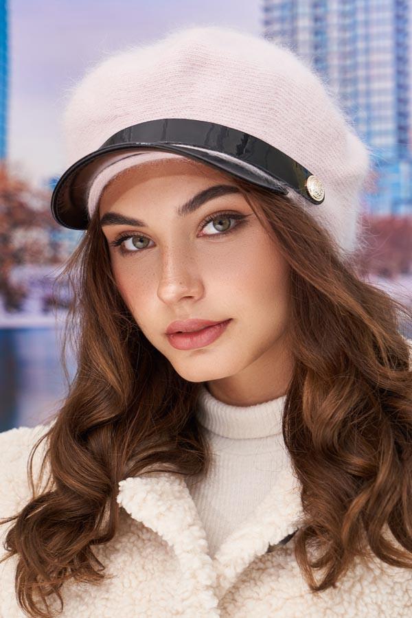 Берет с козырьком Braxton Ивы женский Пудровый (4953)