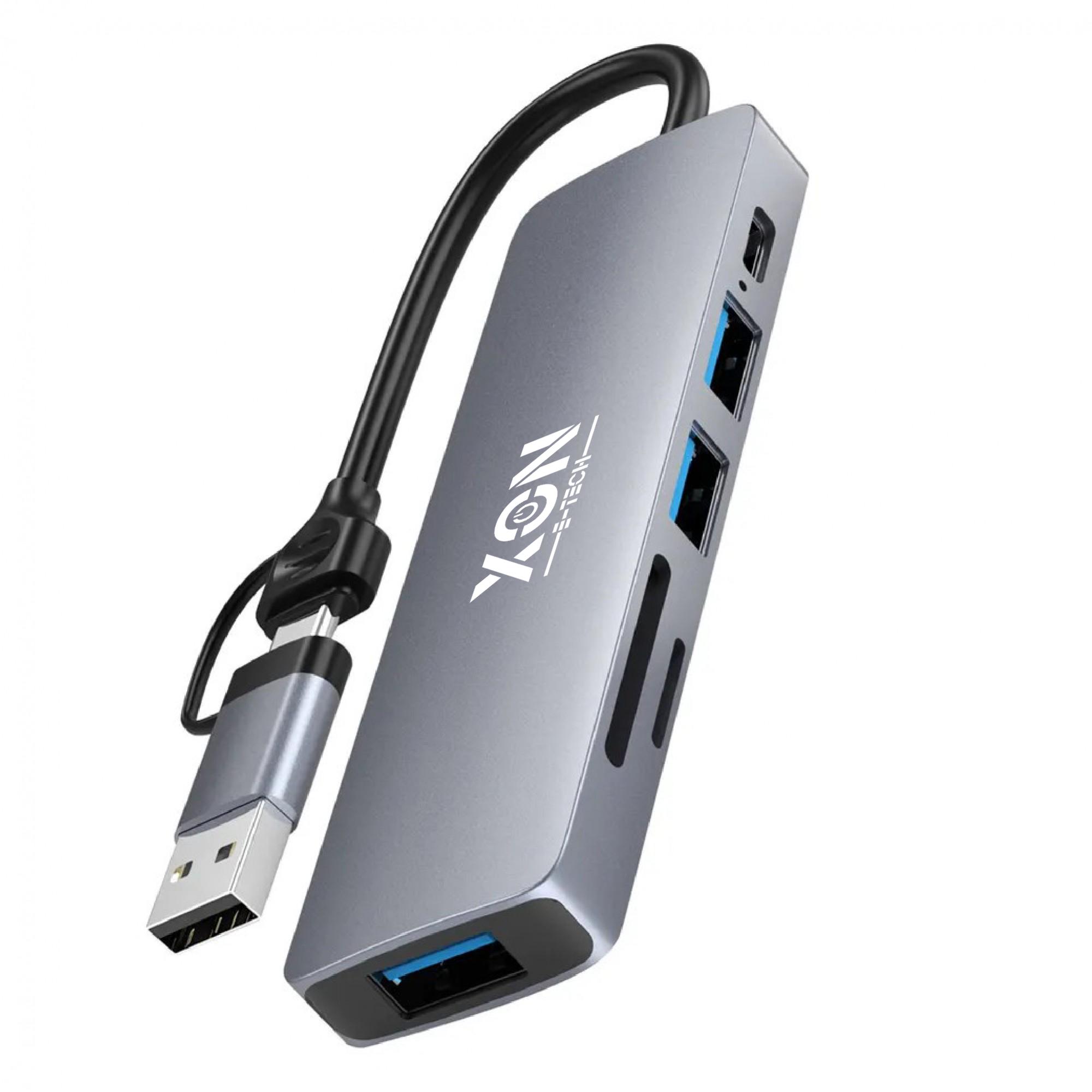 USB-хаб XON SmartHub 6в1 Серый (UHUHP062322G 5146)