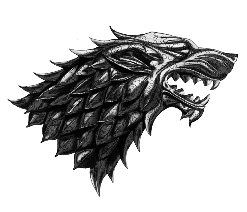 Пазл деревянный фигурный Woods Story Игра Престолов Лютововк Призрак XL (wsgot008)