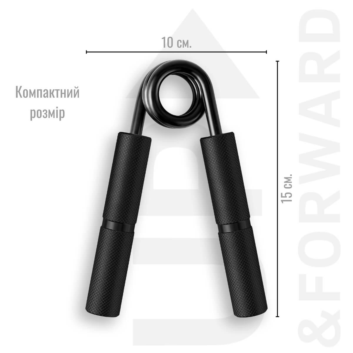 Еспандер Кистьовий UP & FORWARD 130 KG Металевий Black +2X PVC - фото 5