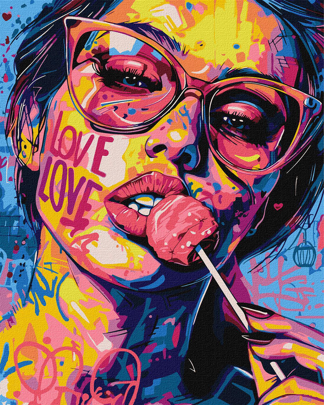 Картина по номерам Идейка Девушка с конфетой 40x50 см (Id-KHO5128)