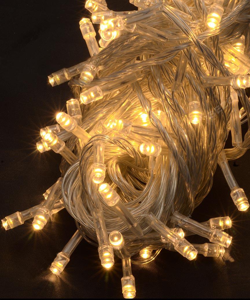 Гирлянда неоновая 300 LED прозрачный провод string Теплый белый (00000004442)