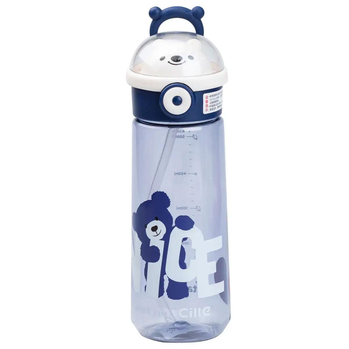 Пляшка для води 620 мл з трубочкою Синій (HP17300BL)