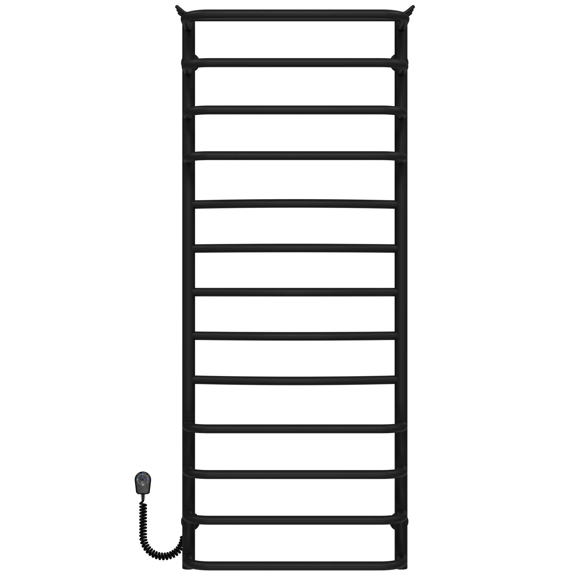Полотенцесушитель электрический Deffi Юность П13 EF16 левое подключение нержавеющая сталь 500х1300 мм Черный (C.YU.130.50.13.EBL5)