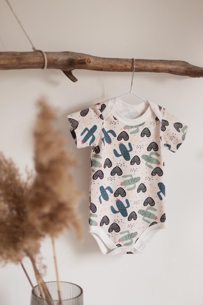 Боди стрейч кулир короткий рукав Кактус 74 см (2679507901)