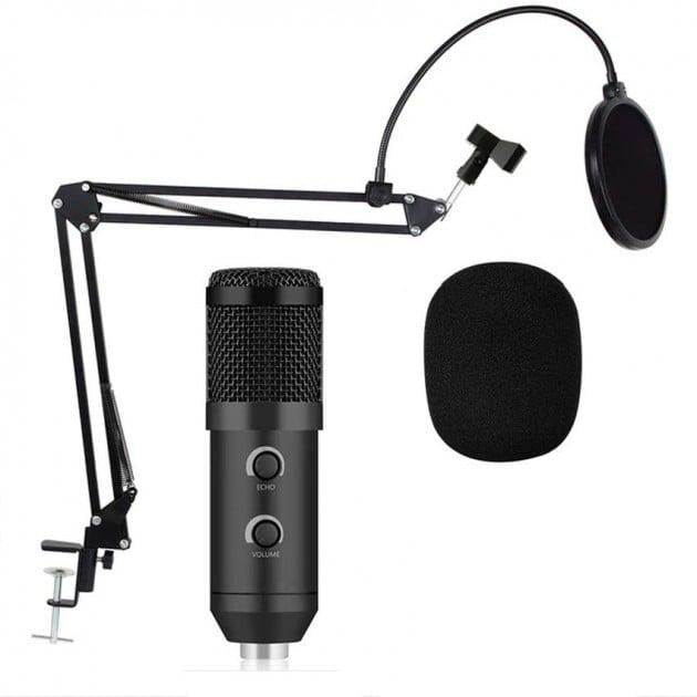 Микрофон cтудийный Music D.J. M - 800U со стойкой и ветрозащитой Black