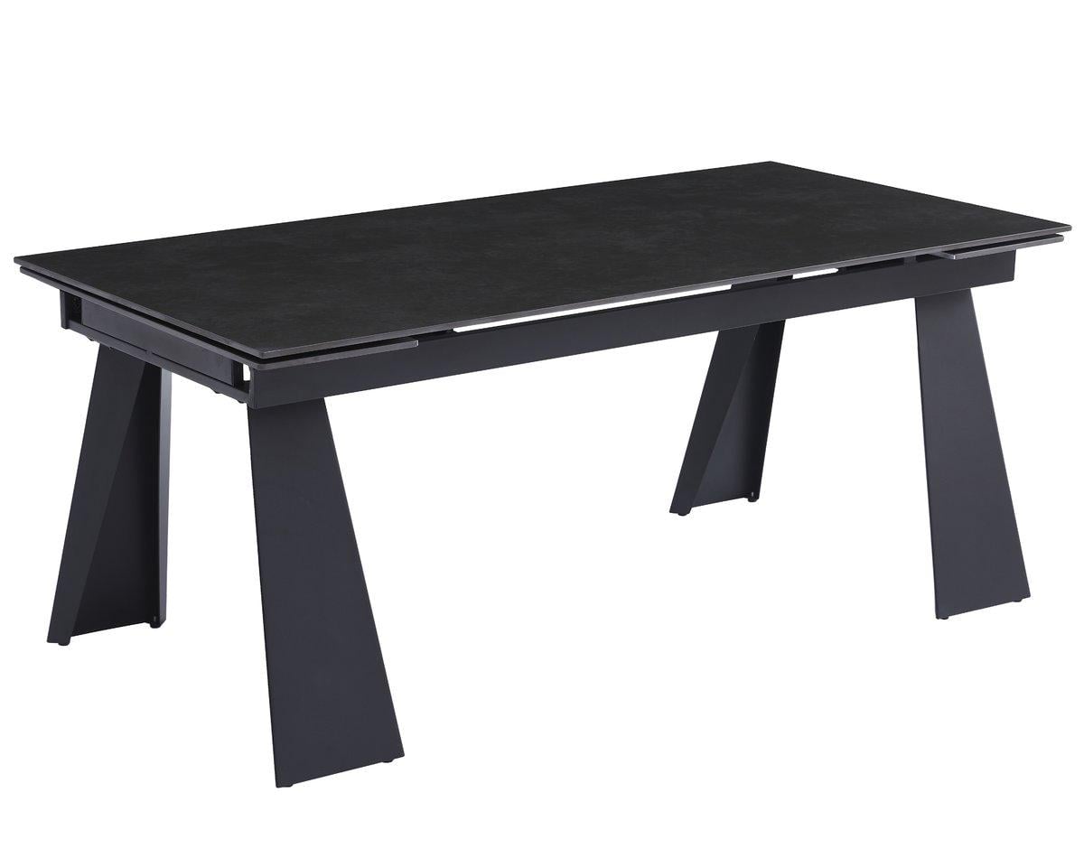 Стол обеденный Intarsio ARNOLD CERAMIC 180/240х90 см Wic dark grey мат/Черный каркас