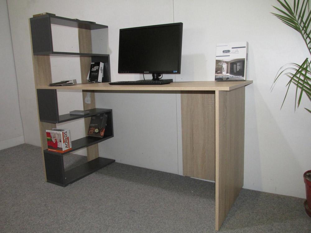 Стіл комп'ютерний з полицями М-Зон Джеко 1416L лівий Сонома/Німфея Альба (MZN-031027) - фото 4 Стіл комп'ютерний з полицями М-Зон Джеко 1416L лівий Сонома/Німфея Альба (MZN-031027) - фото 4