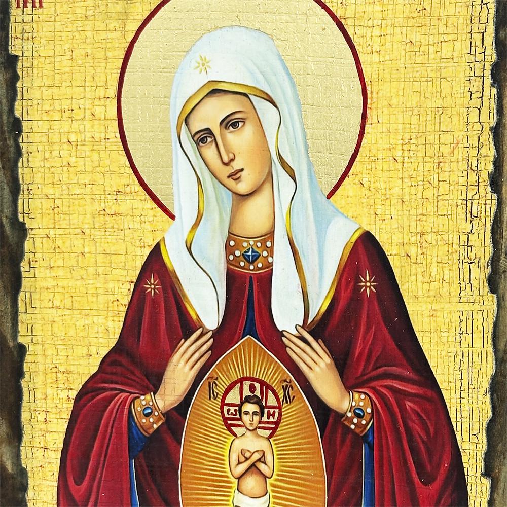 Ікона Богородиця Помічниця під час пологів під старовину (3338-1) - фото 2