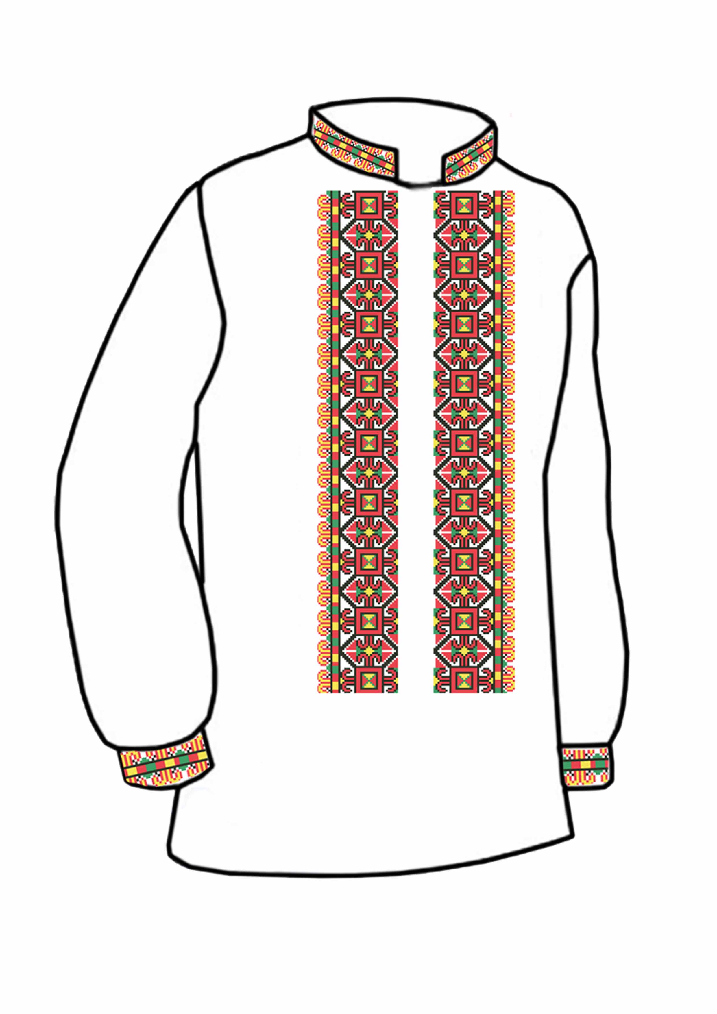 Заготовка для вишивки нитками або бісером сорочка СЧ-14 домоткане полотно Заготовка для вишивки нитками або бісером сорочка СЧ-14 домоткане полотно