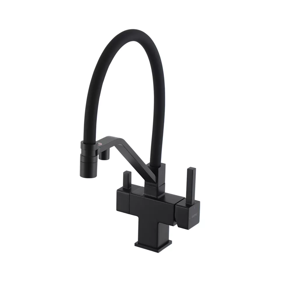 Смеситель кухонный под осмос Gappo G4395-66 с гибким изливом Черный (1046080)