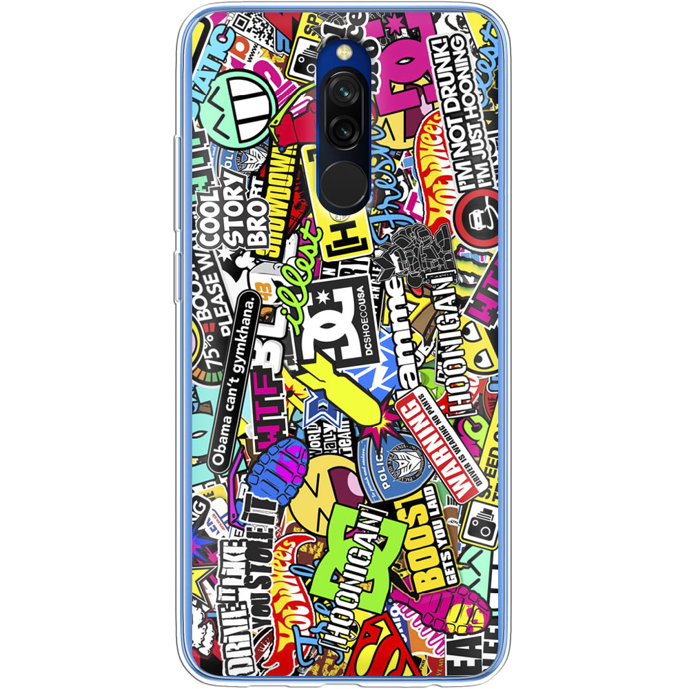 Чохол Boxface Xiaomi Redmi 8 Multicolored Inscriptions Прозорий силікон (38411-up880-38411)