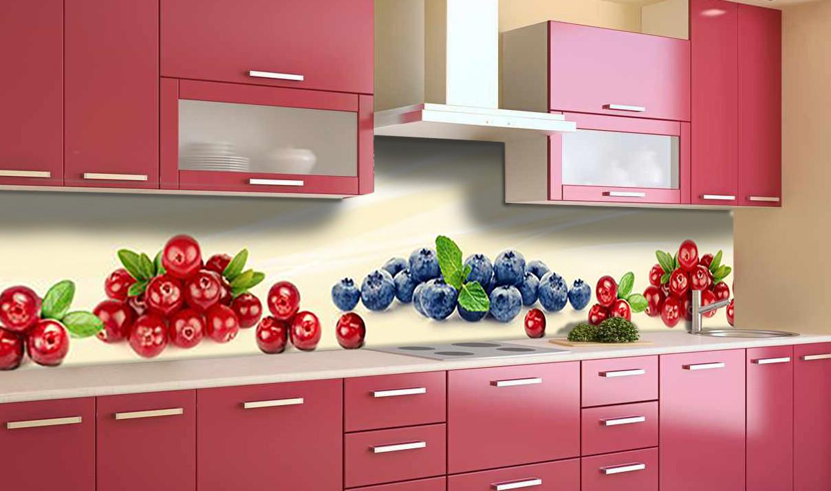 Кухонный фартук Клюква и голубика лесные ягоды из самоклеящейся виниловой пленки 60х250 см Бежевый Кухонный фартук Клюква и голубика лесные ягоды из самоклеящейся виниловой пленки 60х250 см Бежевый