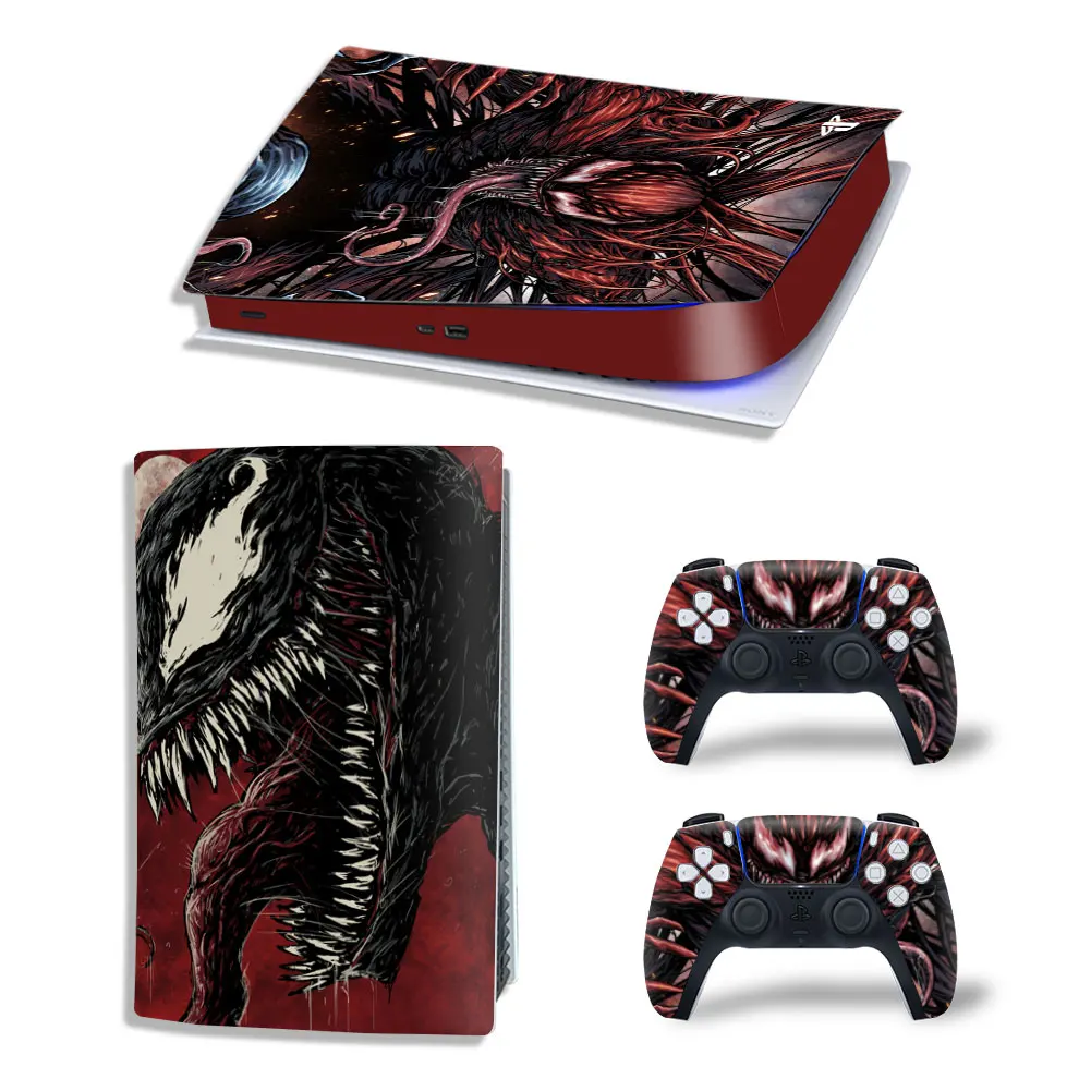 Вінілова наклейка для Sony PlayStation PS5 Venom Red Aggresive 360