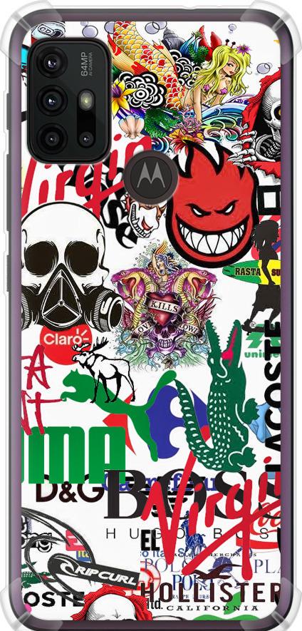 Чехол на Motorola Moto G10 Many different logos (4022sp-2319-42517)