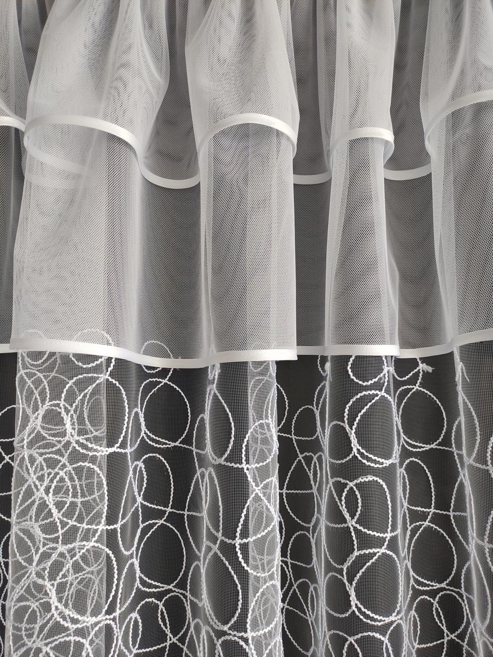 Занавески кухонные фатиновые с вышивкой 320х145 см (фкб-145л) - фото 2 Занавески кухонные фатиновые с вышивкой 320х145 см (фкб-145л) - фото 2