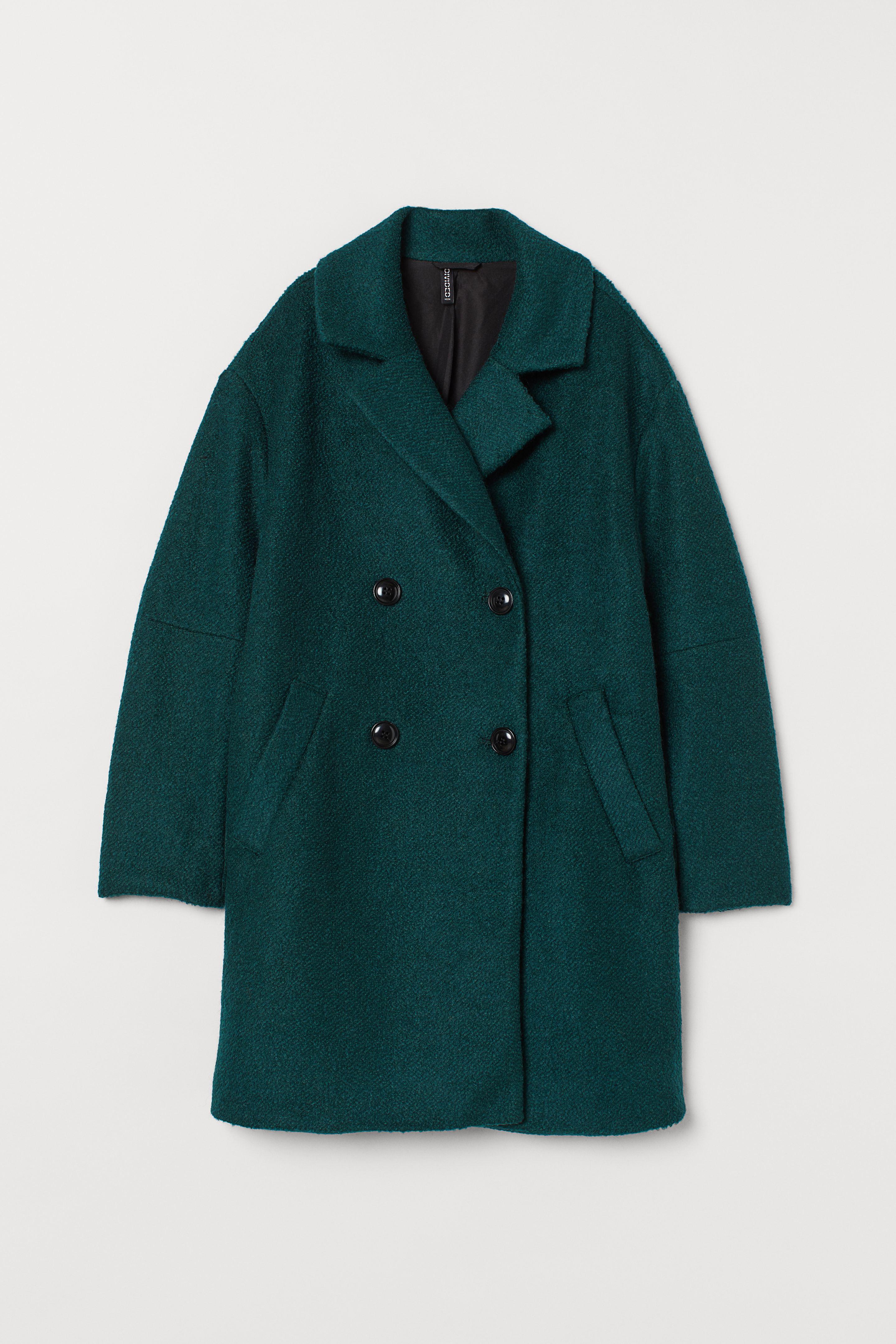 Пальто H&M L Темно-зеленый (6996170)