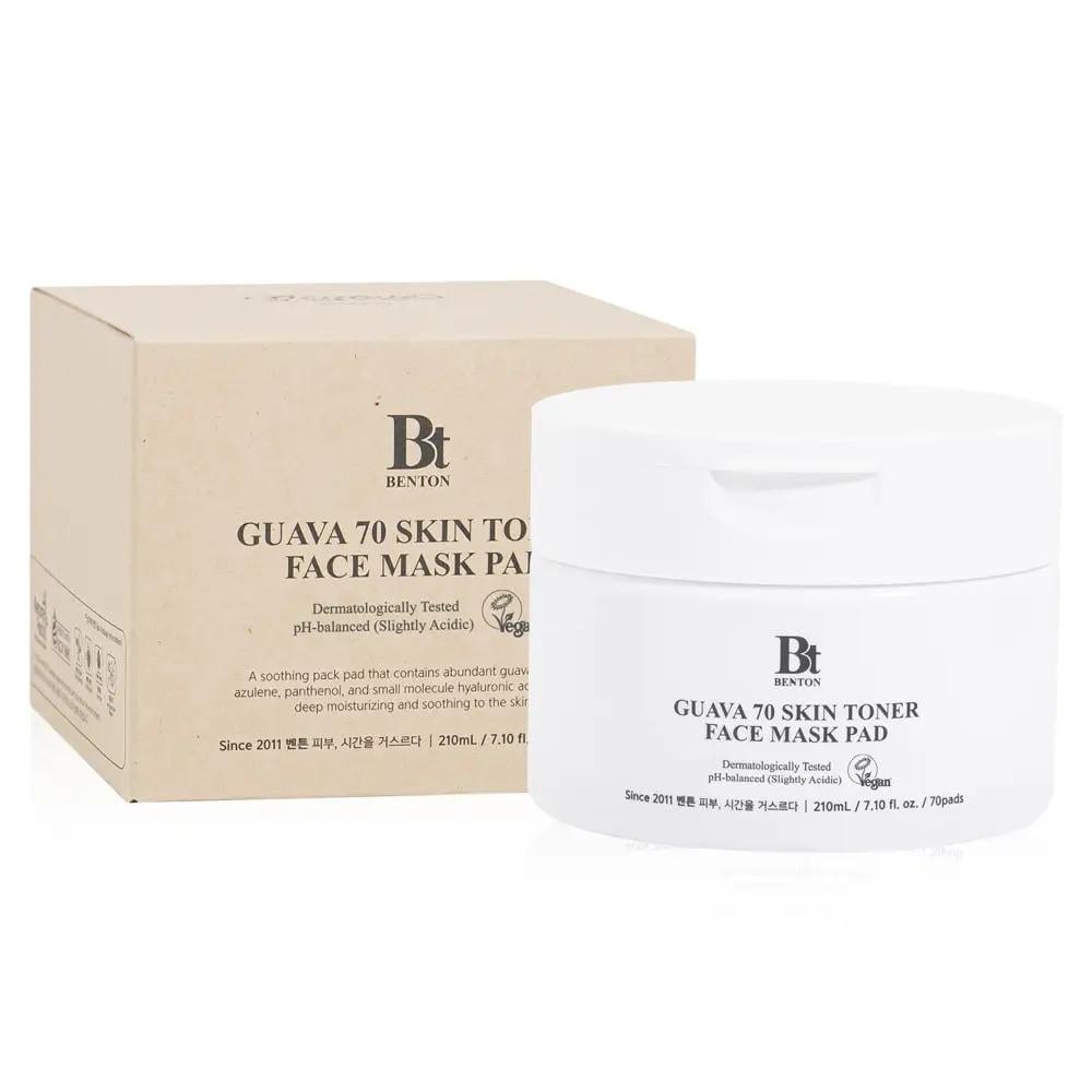 Тонер-педы с гуавой и азуленом успокаивающие Benton Guava 70 Skin Toner Face Mask Pad 70 шт.