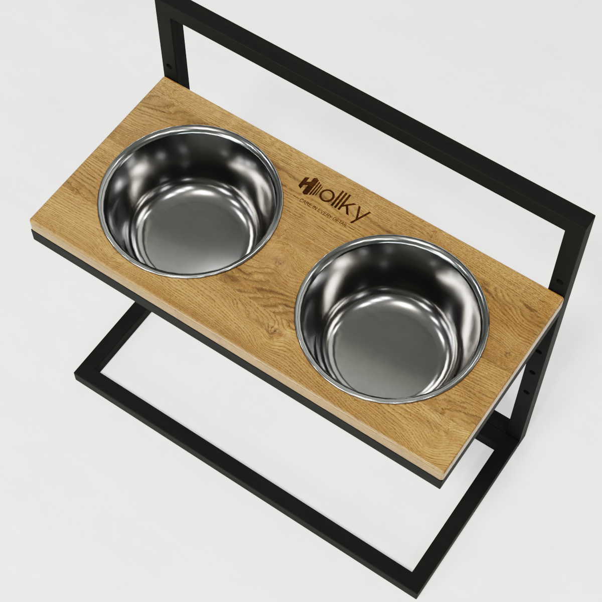 Миски на регулируемой подставке для больших собак Hollky Flex L 2х1,8 л (FL-502850-BLNH) - фото 6