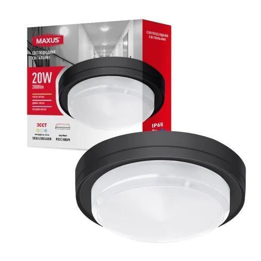 LED-свiтильник накладний Maxus Circle MBH BL 20W 3CCT IP65 (27552363)