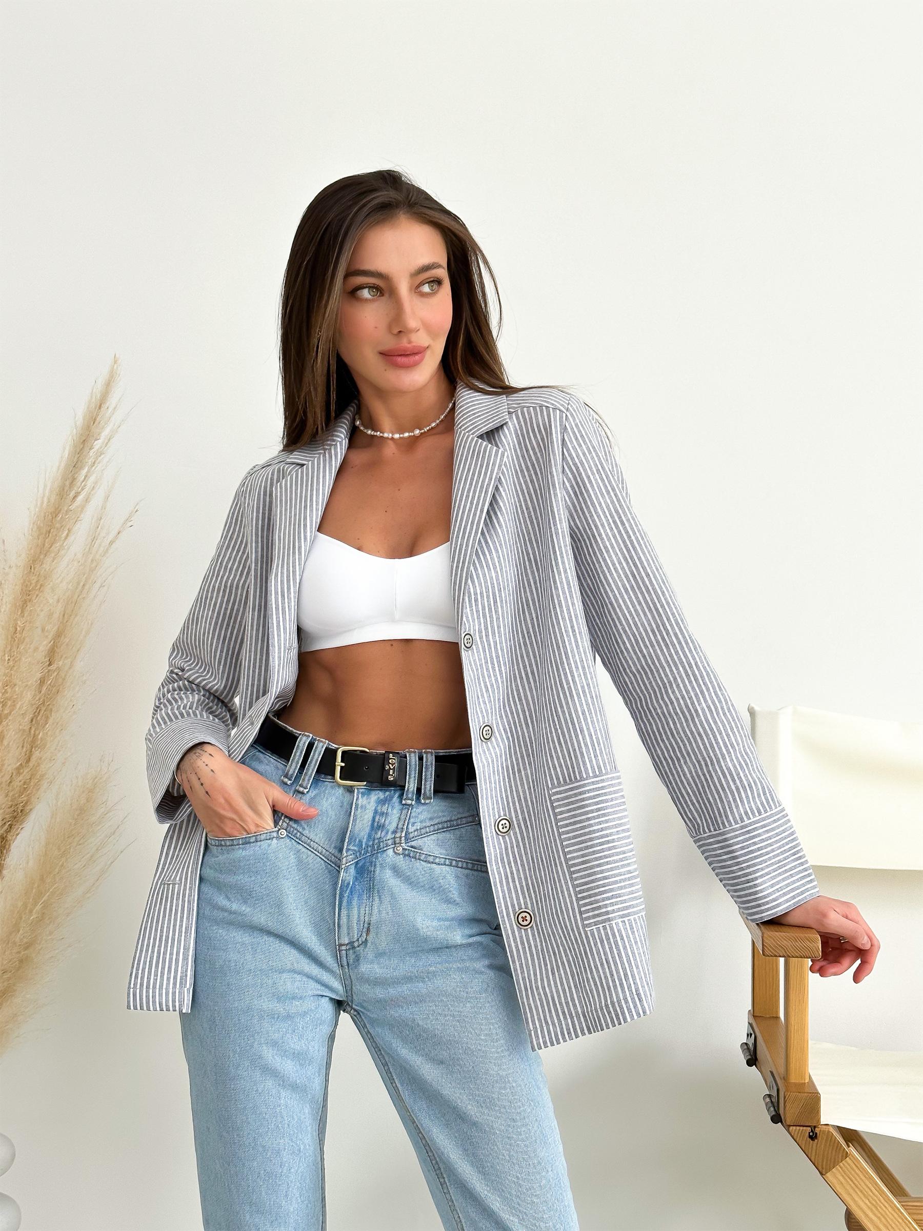 Піджак YULA Y-1910 р. 36 Сірий (2023-33) - фото 3 Піджак YULA Y-1910 р. 36 Сірий (2023-33) - фото 3