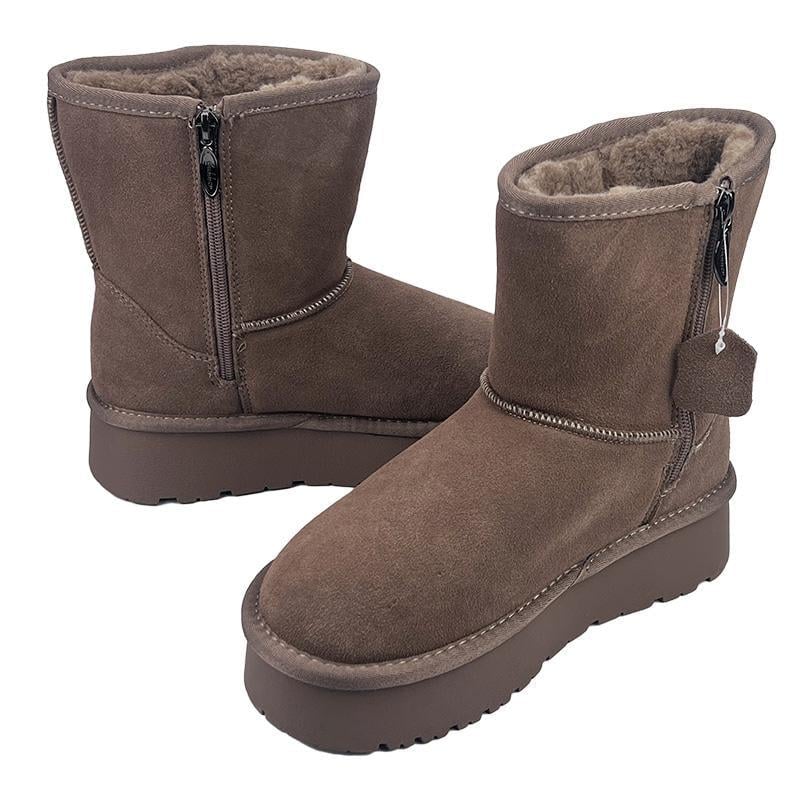 Угги женские замшевые на платформе молния 90174 p. 38 24,5 см Коричневый - фото 2 Угги женские замшевые на платформе молния 90174 p. 38 24,5 см Коричневый - фото 2