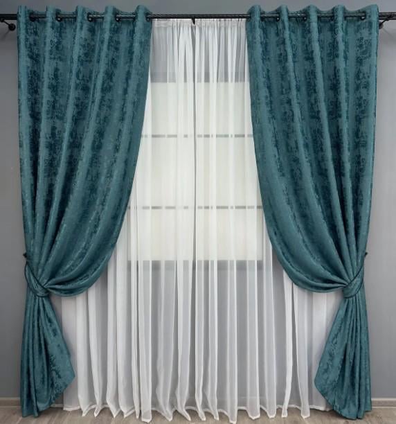 Комплект штор на люверсах Sultan YL жакард 1,5х2,5 м 2 шт. Лазурний (1546ш 37-0253) - фото 1