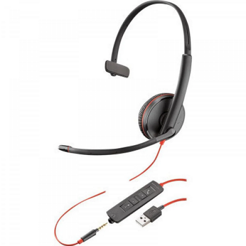 Навушники Poly BlackWire C3215 USB-C/A 3,5 мм HS Mono (8X227AA)