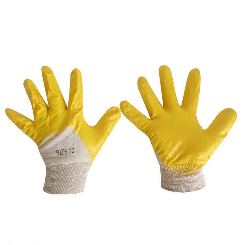 Перчатки ХБ резина 12 пар. Желтый (6766)