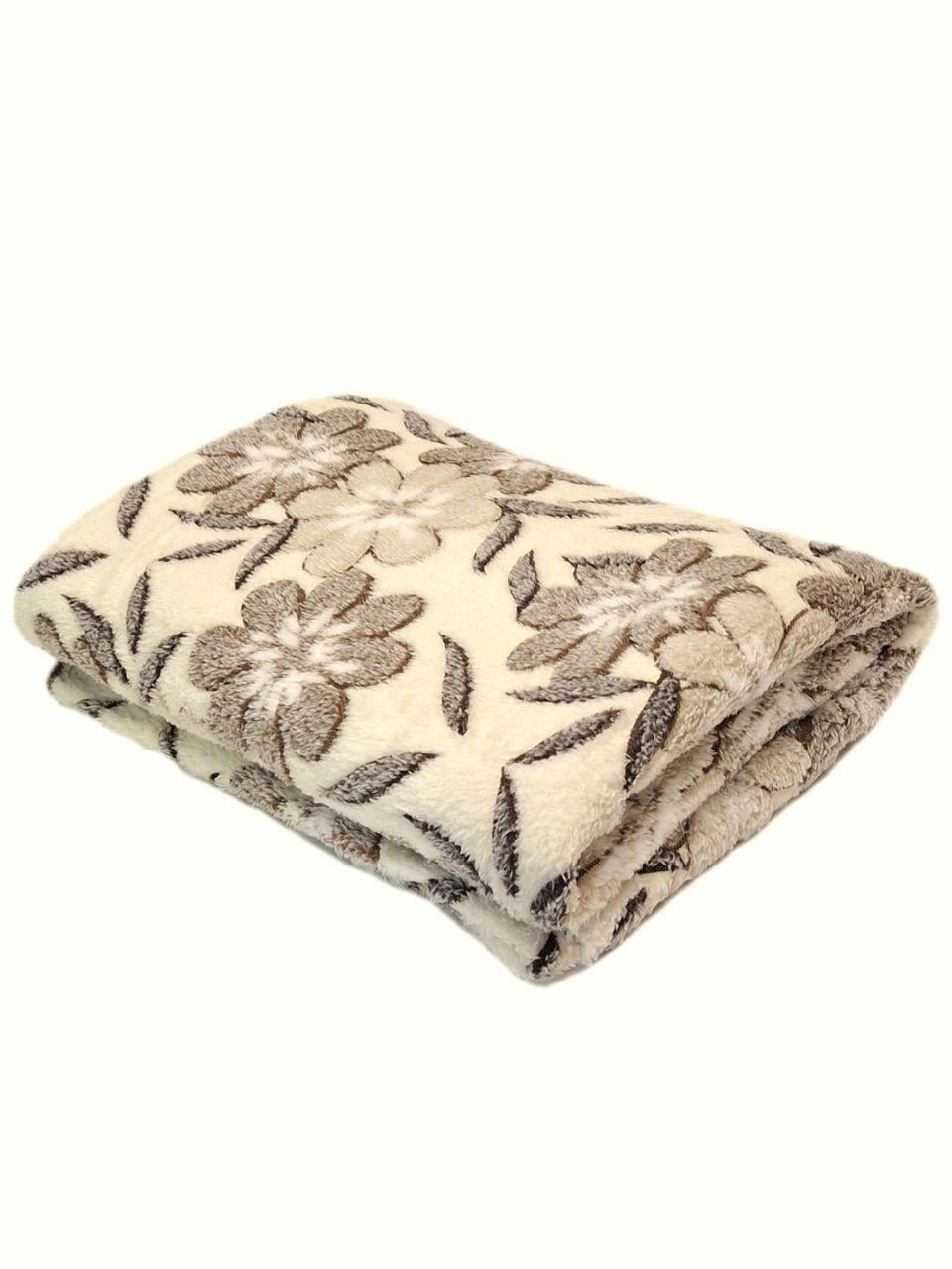 Плед флисовый Colorful Home Цветы 180x200 см Бежевый (1144)