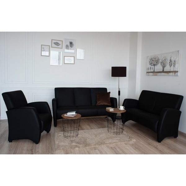 Диван трехместный Embawood Синди металл/ЛДСП/дерево/экокожа Черный - фото 4