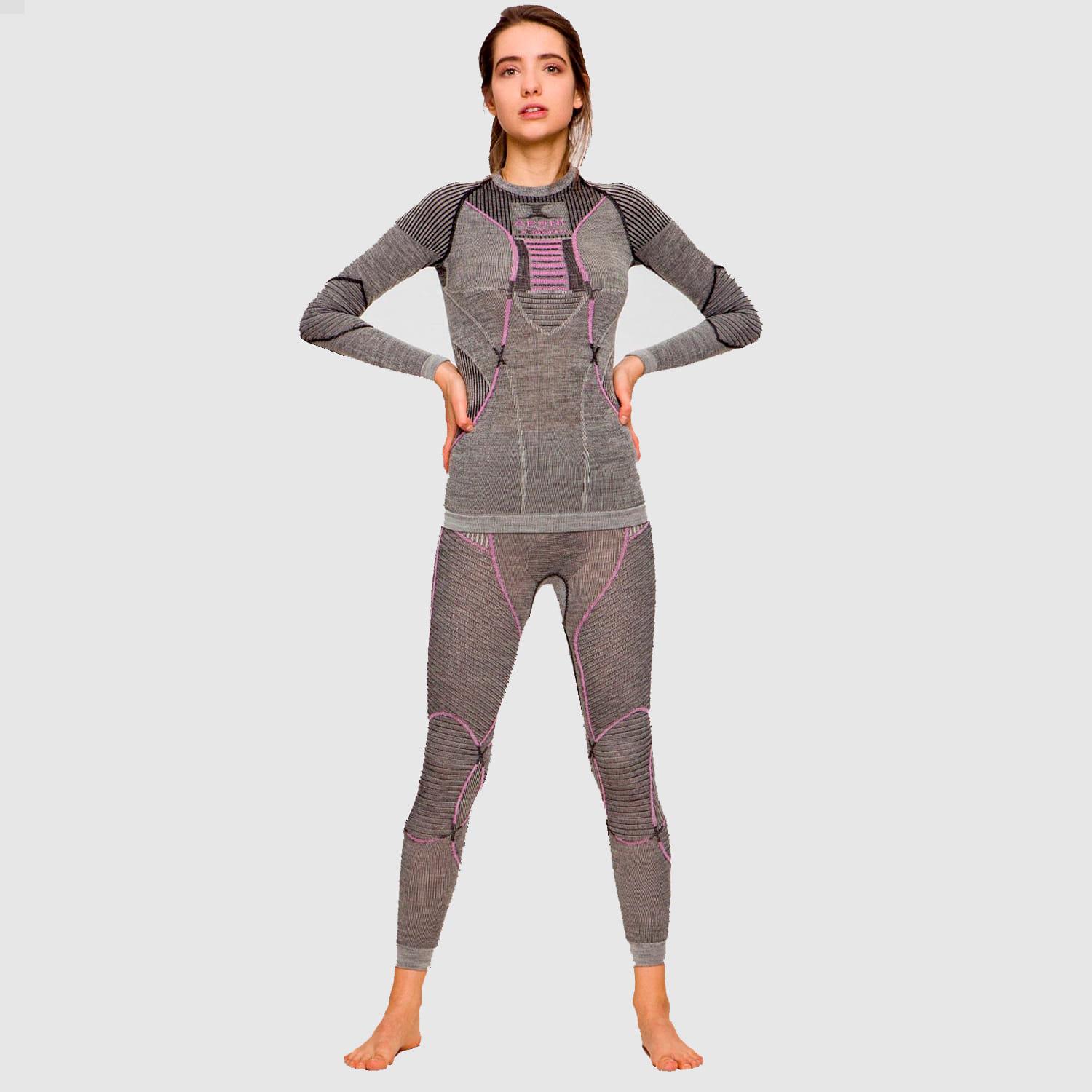 Жіночий комплект термобілизни X-BIONIC Apani Merino 4.0 AP-WT06(WP05)W19W M Black/Grey/Magnolia - фото 2