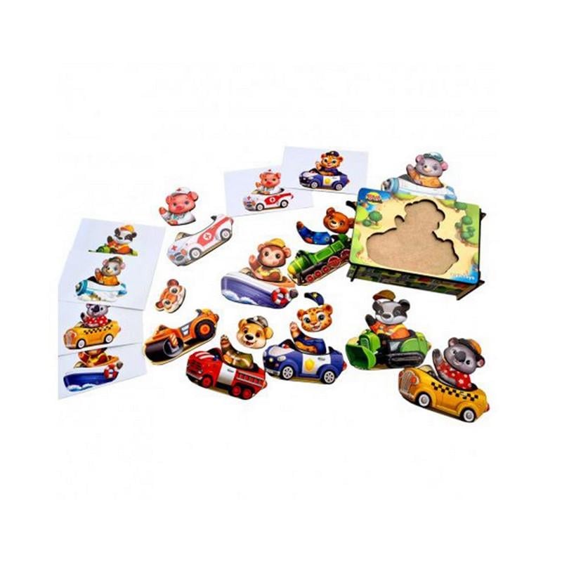 Іграшка дитяча дерев'яна Ubumblebees PSF080 Веселі водії з картками