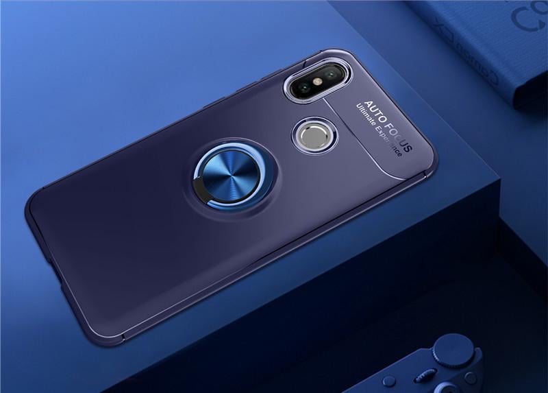 Чехол с кольцом Auto Focus для Xiaomi Redmi Note 5 Blue (07381-28)