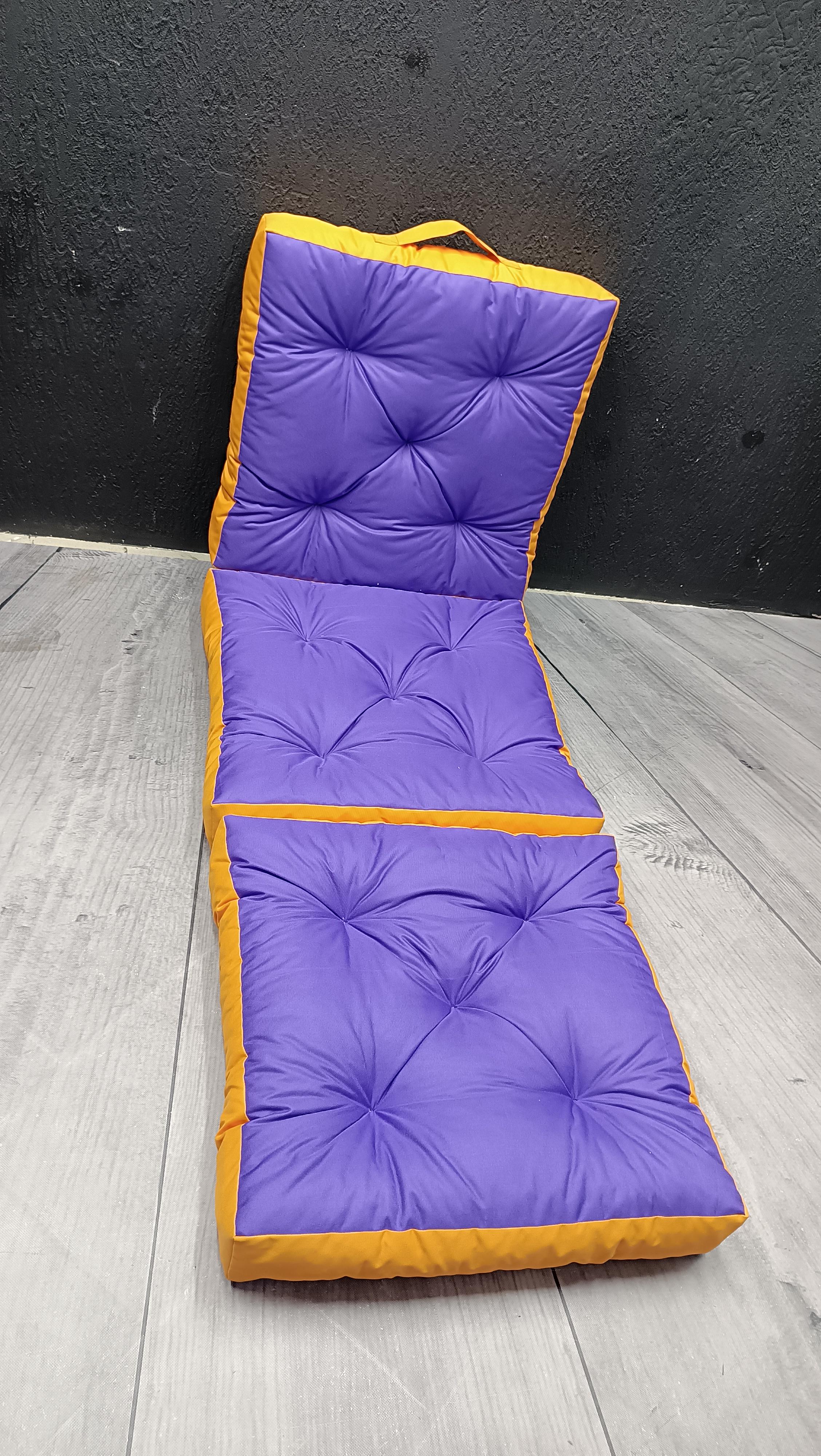 Матрац-трансформер 3в1 оксфорд 180x60x13 см Лілово-помаранчевий - фото 2