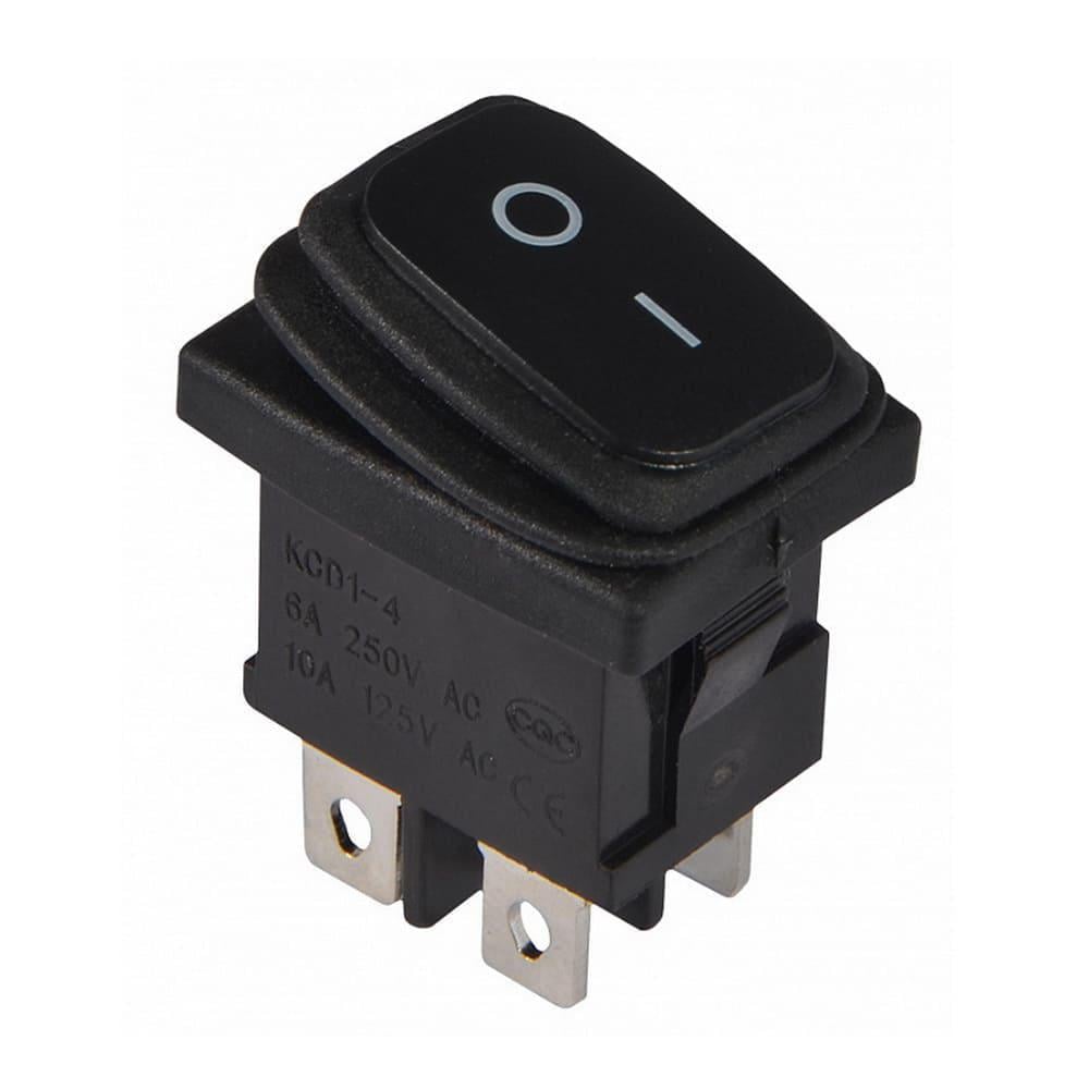 Переключатель одноклавишный опрокидывающий АСКО-УКРЕМ KCD1-4-201W B/B с защитой Черный (27878506)