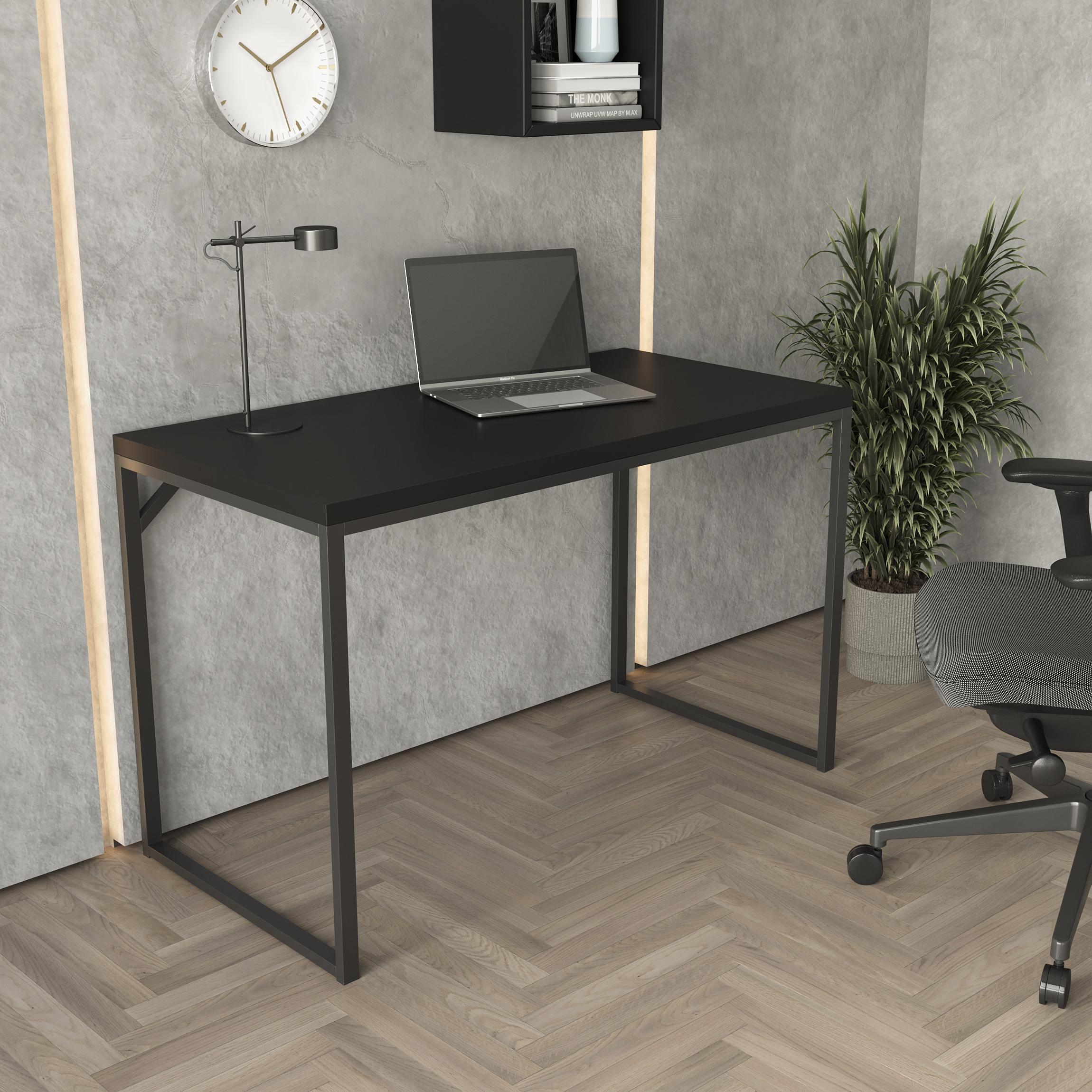 Стол письменный лофт Серия 01 1400х700х32 мм Черный (23492377) - фото 1 Стол письменный лофт Серия 01 1400х700х32 мм Черный (23492377) - фото 1