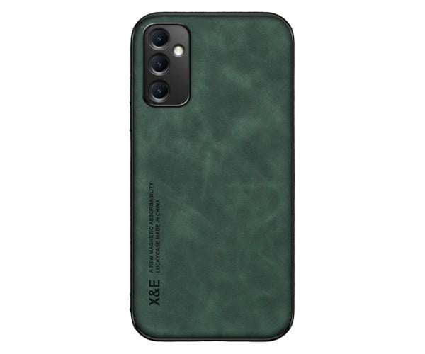 Кожаный чехол - накладка X&E для Samsung Galaxy A24 4G с металлической вставкой Зеленый