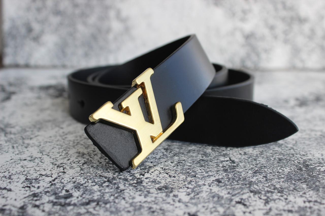 Ремень женский Louis Vuitton кожаный 30 мм Золотой (826938172)