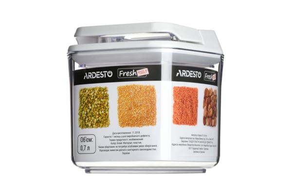 Контейнер для сыпучих продуктов Ardesto Fresh вакуумный 0.7 л AR1307WP