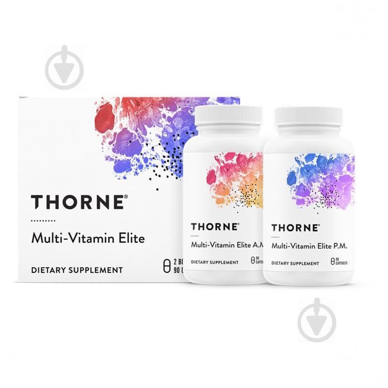 Мультивитамины элит Thorne Research Multi-Vitamin Elite A.M. & P.M. 2 баночки по 90 капсул (THR00653)